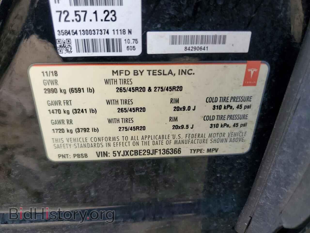 2018 TESLA MODEL X - VIN: 5YJXCBE29JF136366 - Photo 14