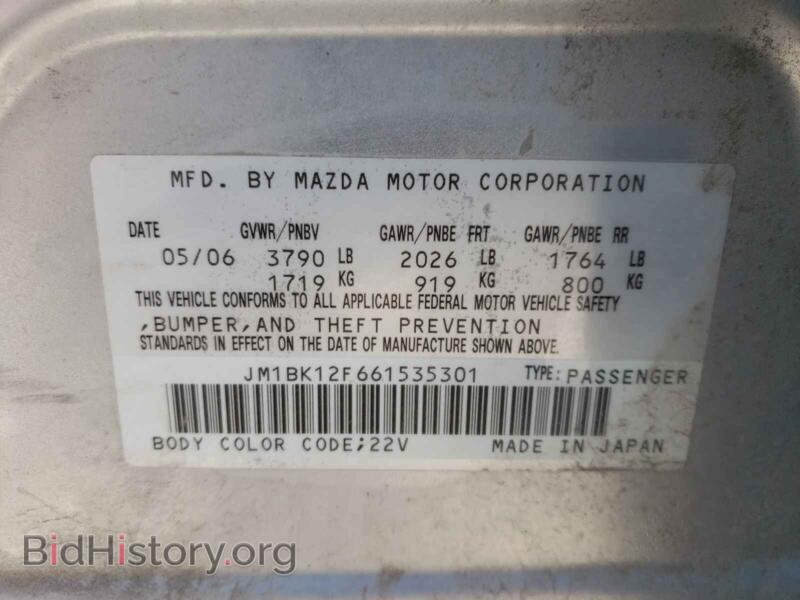 2006 Mazda 3 (VIN JM1BK12F661535301) — фото 10 из 10