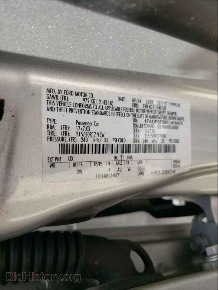 2014 FORD FOCUS - VIN: 1FADP3F26EL416475 - Фото 10