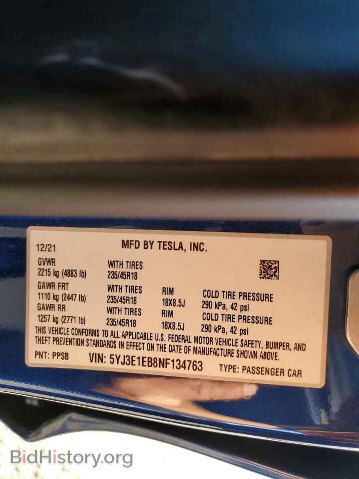 2022 TESLA MODEL 3 - VIN: 5YJ3E1EB8NF134763 - Photo 13