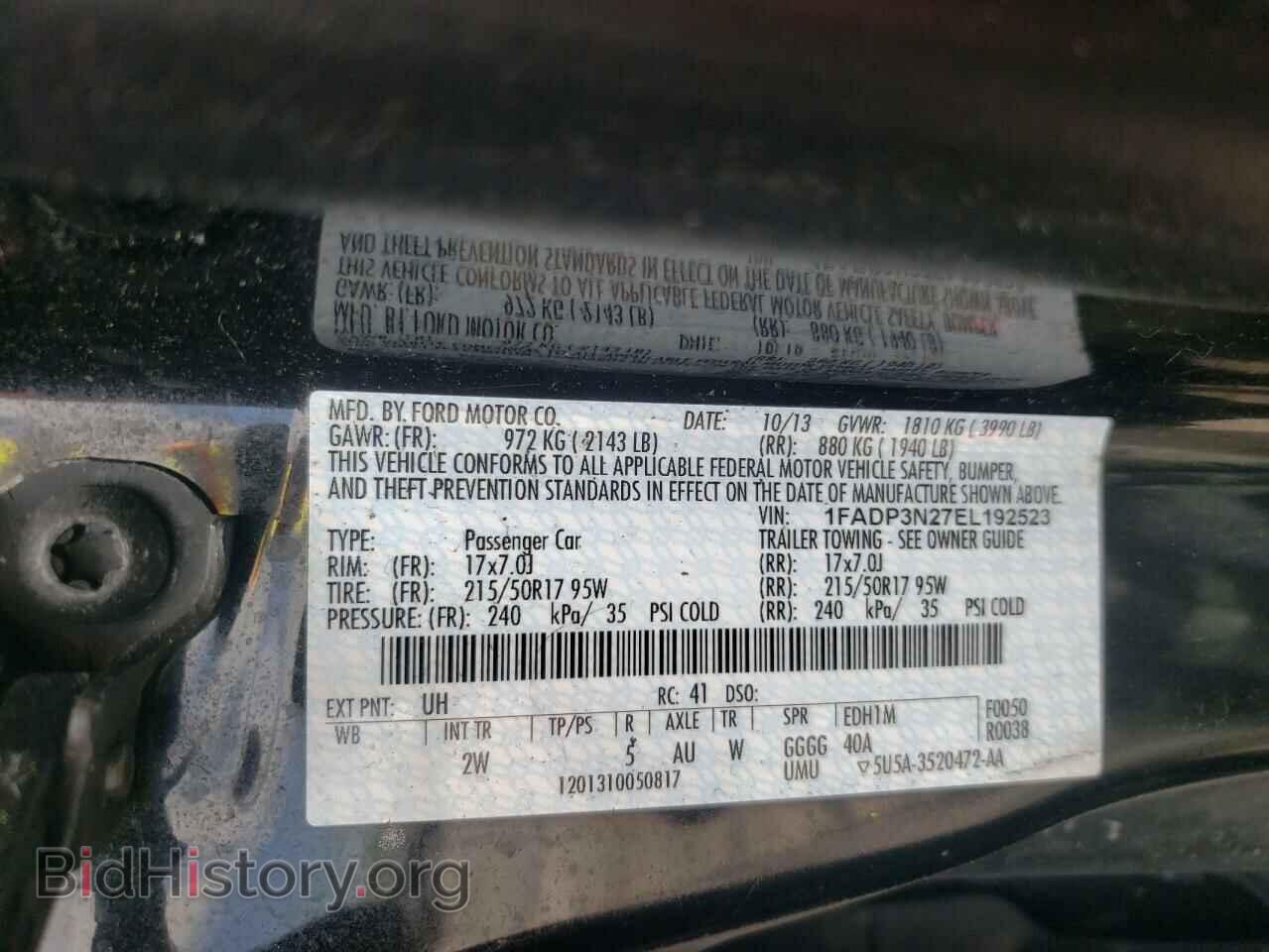 2014 FORD FOCUS - VIN: 1FADP3N27EL192523 - Фото 10