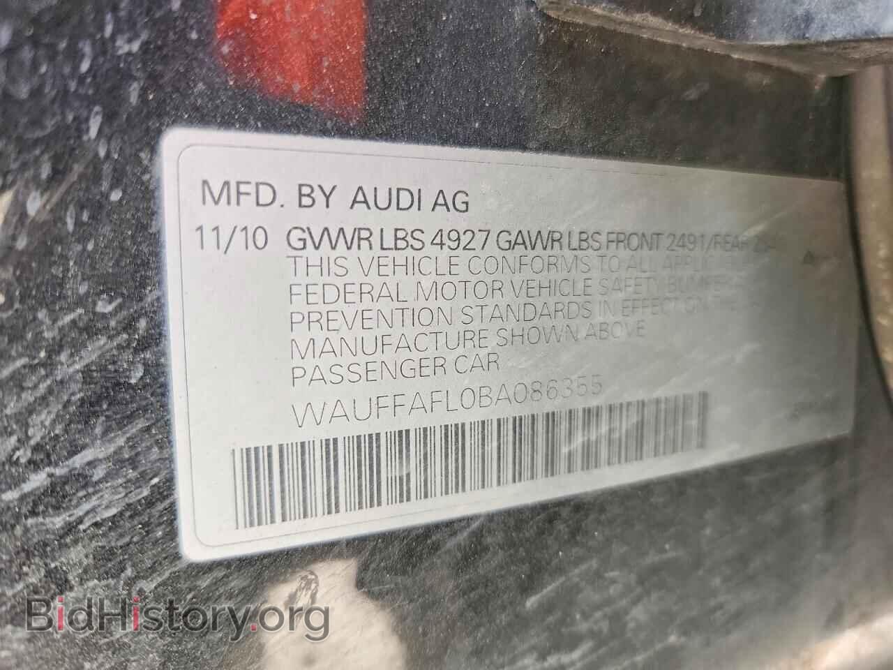 2011 AUDI A4 - VIN: WAUFFAFL0BA086355 - Фото 12