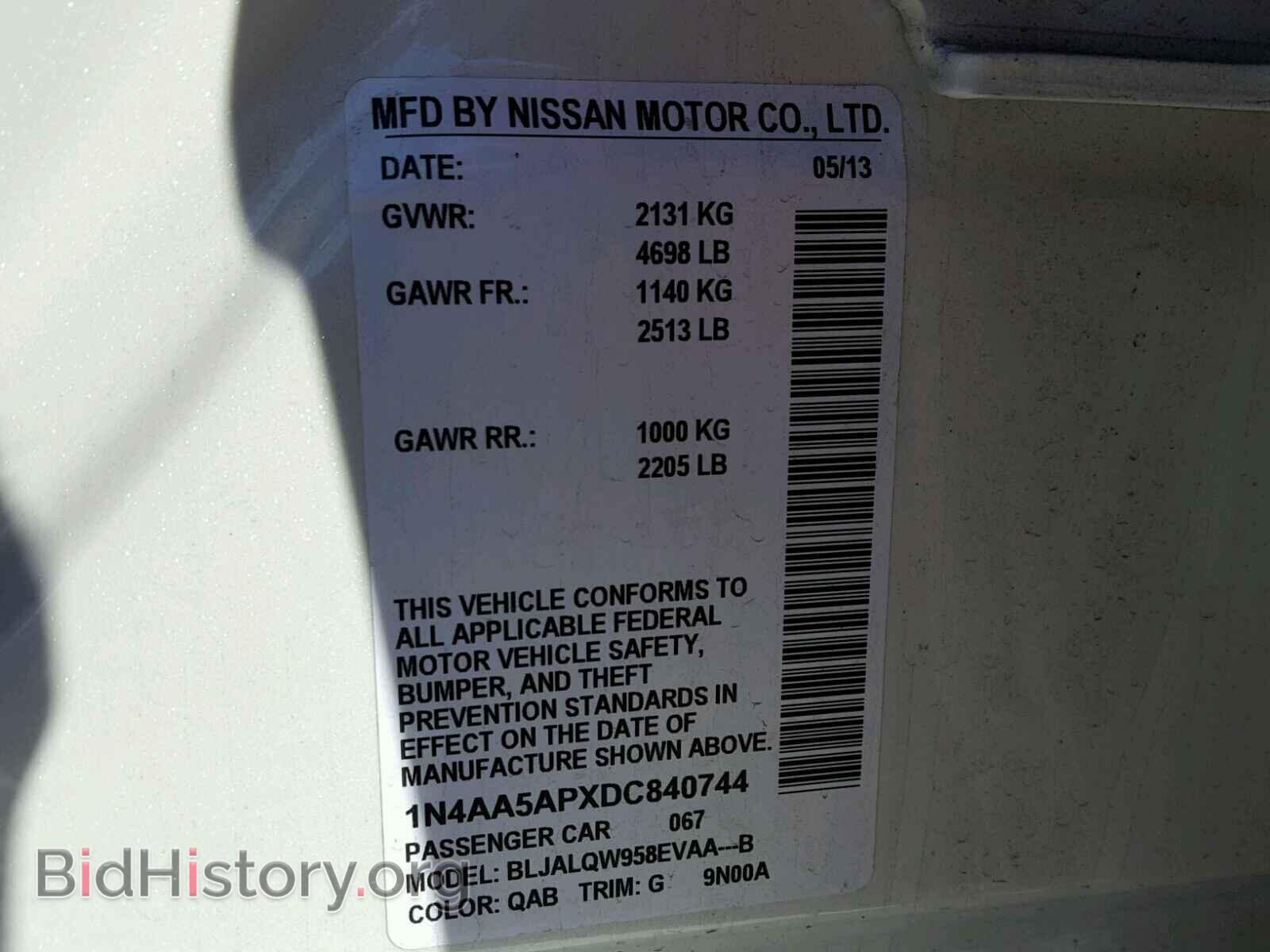2013 NISSAN MAXIMA S - VIN: 1N4AA5APXDC840744 - Фото 10