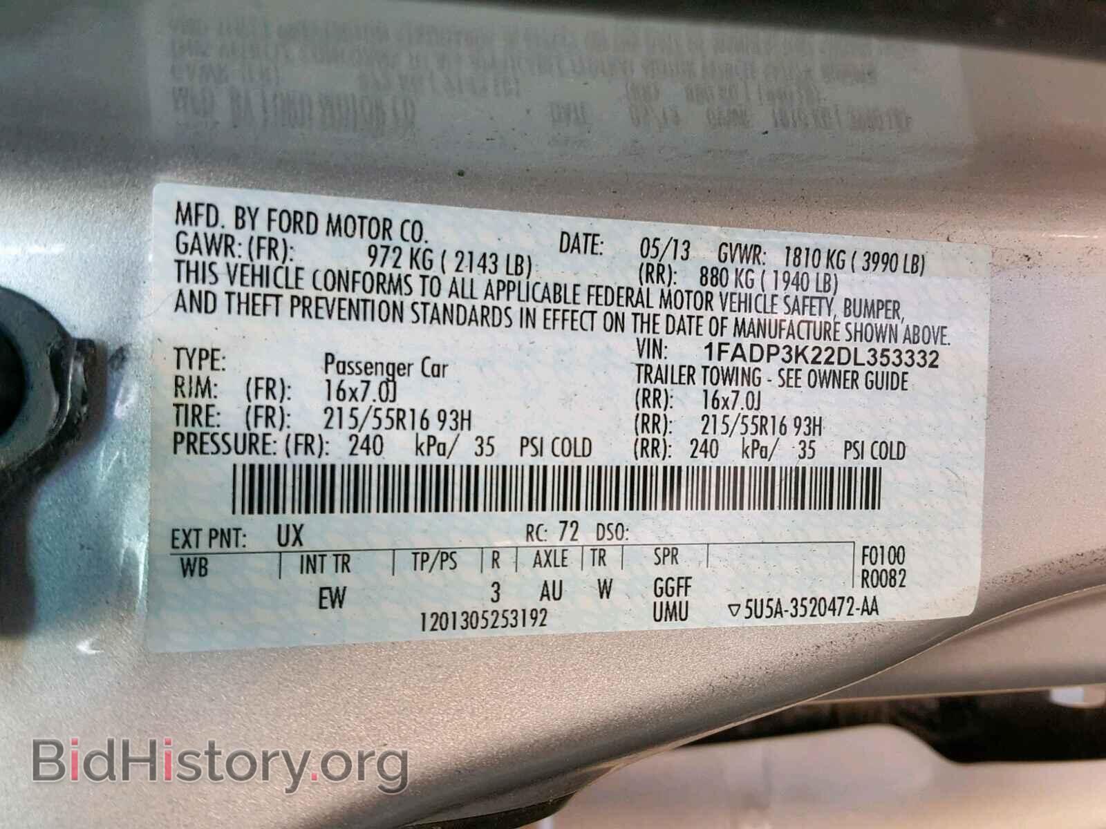 2013 FORD FOCUS - VIN: 1FADP3K22DL353332 - Фото 10