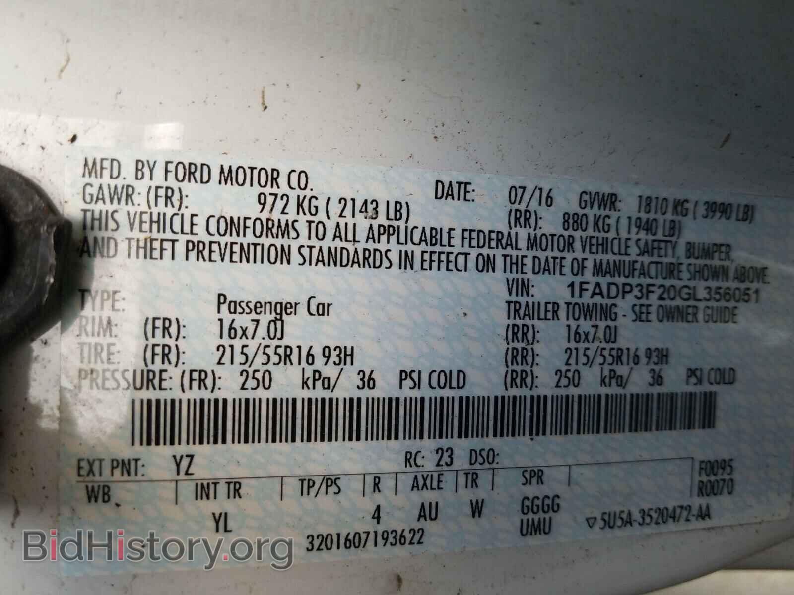 2016 FORD FOCUS - VIN: 1FADP3F20GL356051 - Photo 10