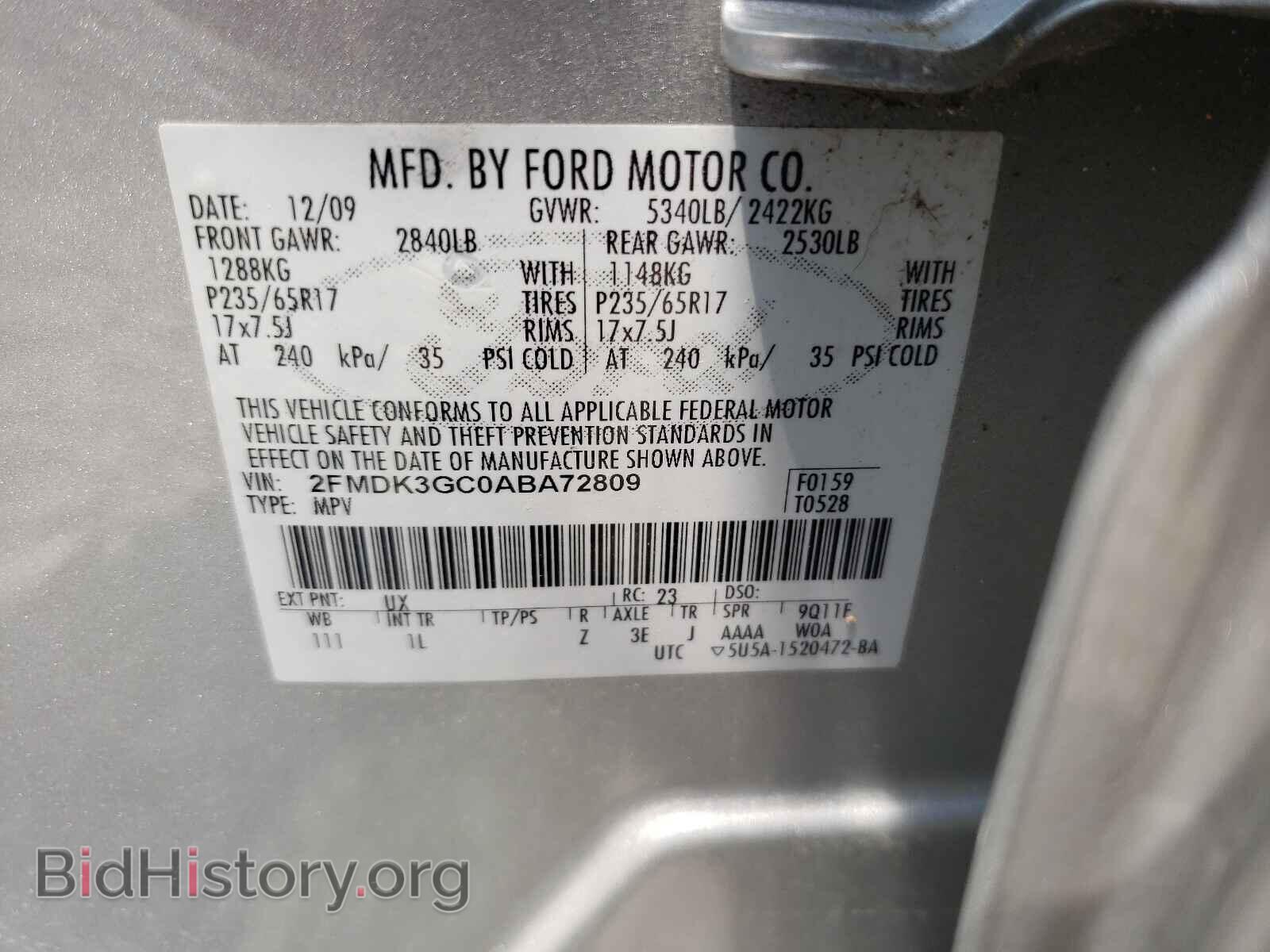 2010 FORD EDGE - VIN: 2FMDK3GC0ABA72809 - Photo 10