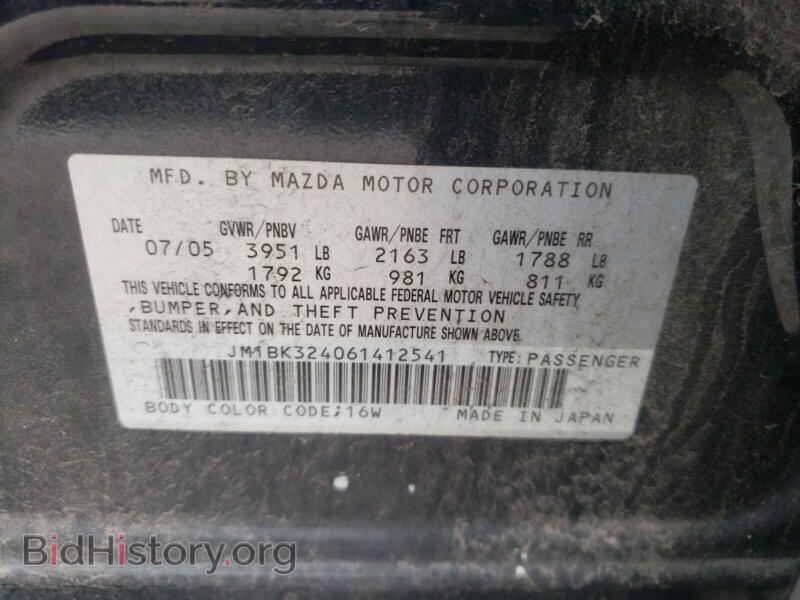 2006 Mazda MAZDA3 (VIN JM1BK324061412541) — фото 10 из 10