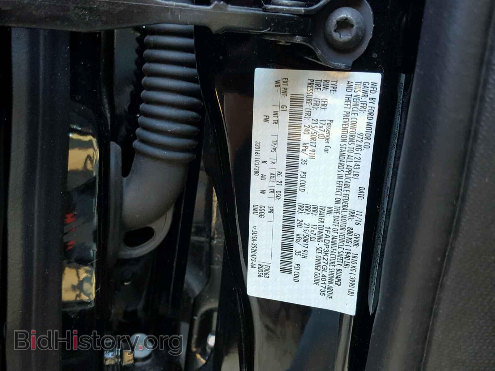 2016 FORD FOCUS - VIN: 1FADP3K27GL401735 - Photo 10