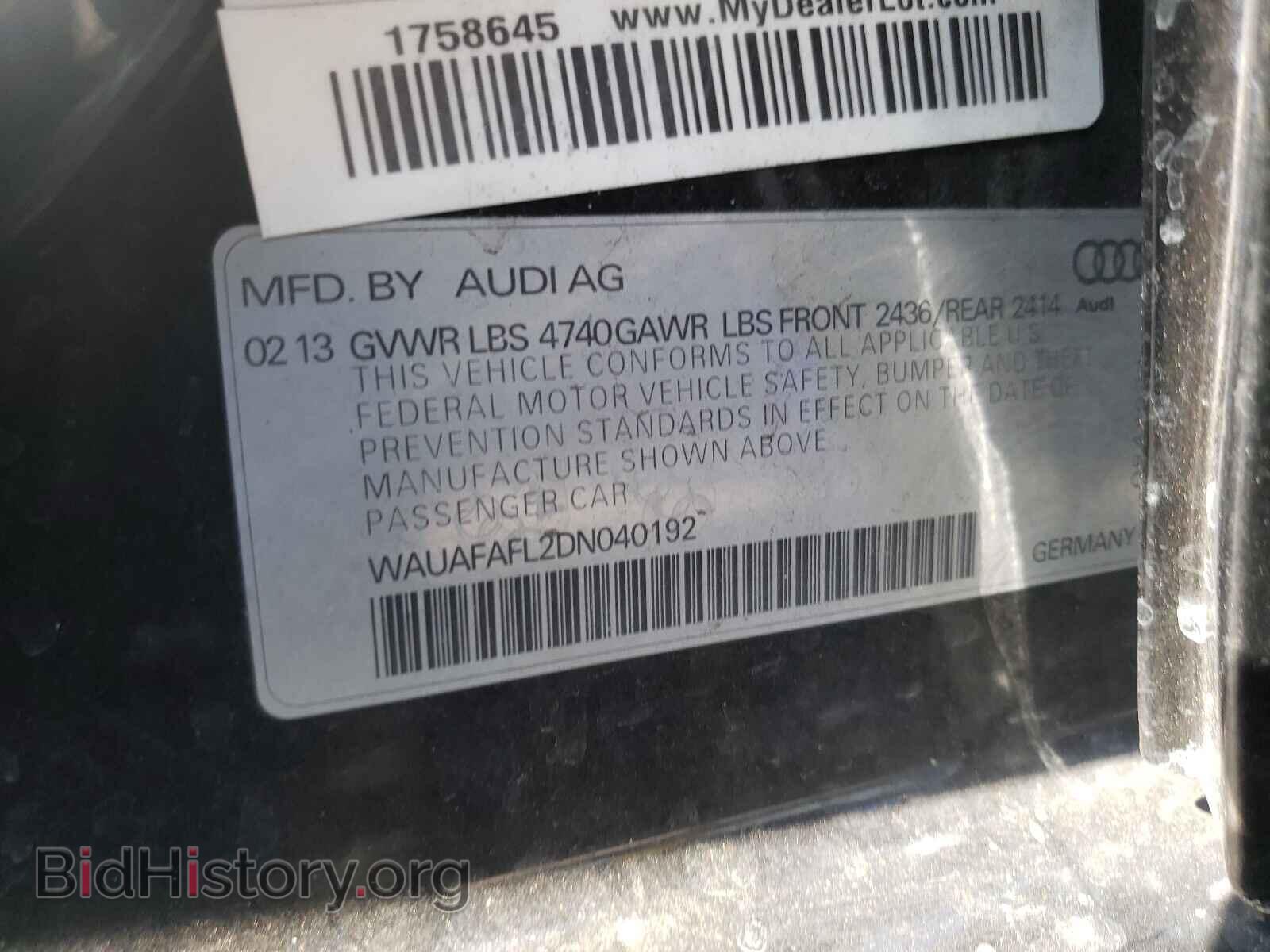 2013 AUDI A4 - VIN: WAUAFAFL2DN040192 - Photo 10