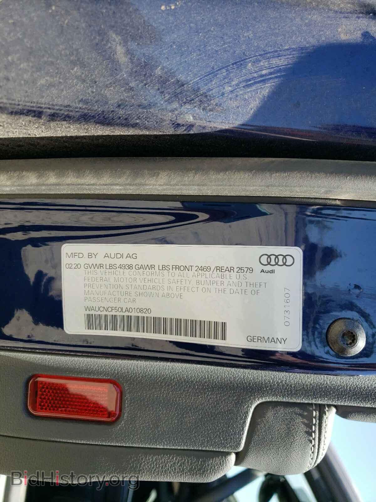 2020 AUDI A5 - VIN: WAUCNCF50LA010820 - Фото 10