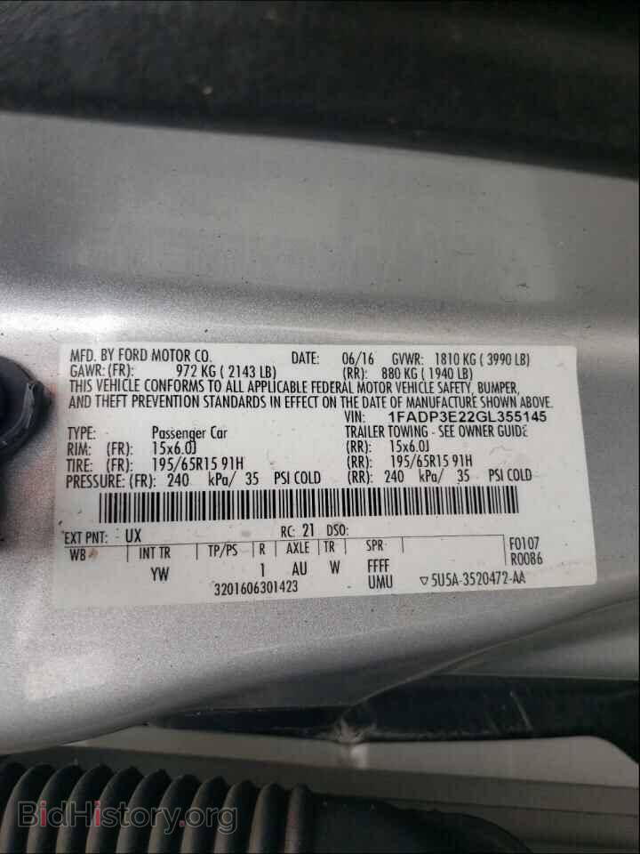 2016 FORD FOCUS - VIN: 1FADP3E22GL355145 - Photo 10