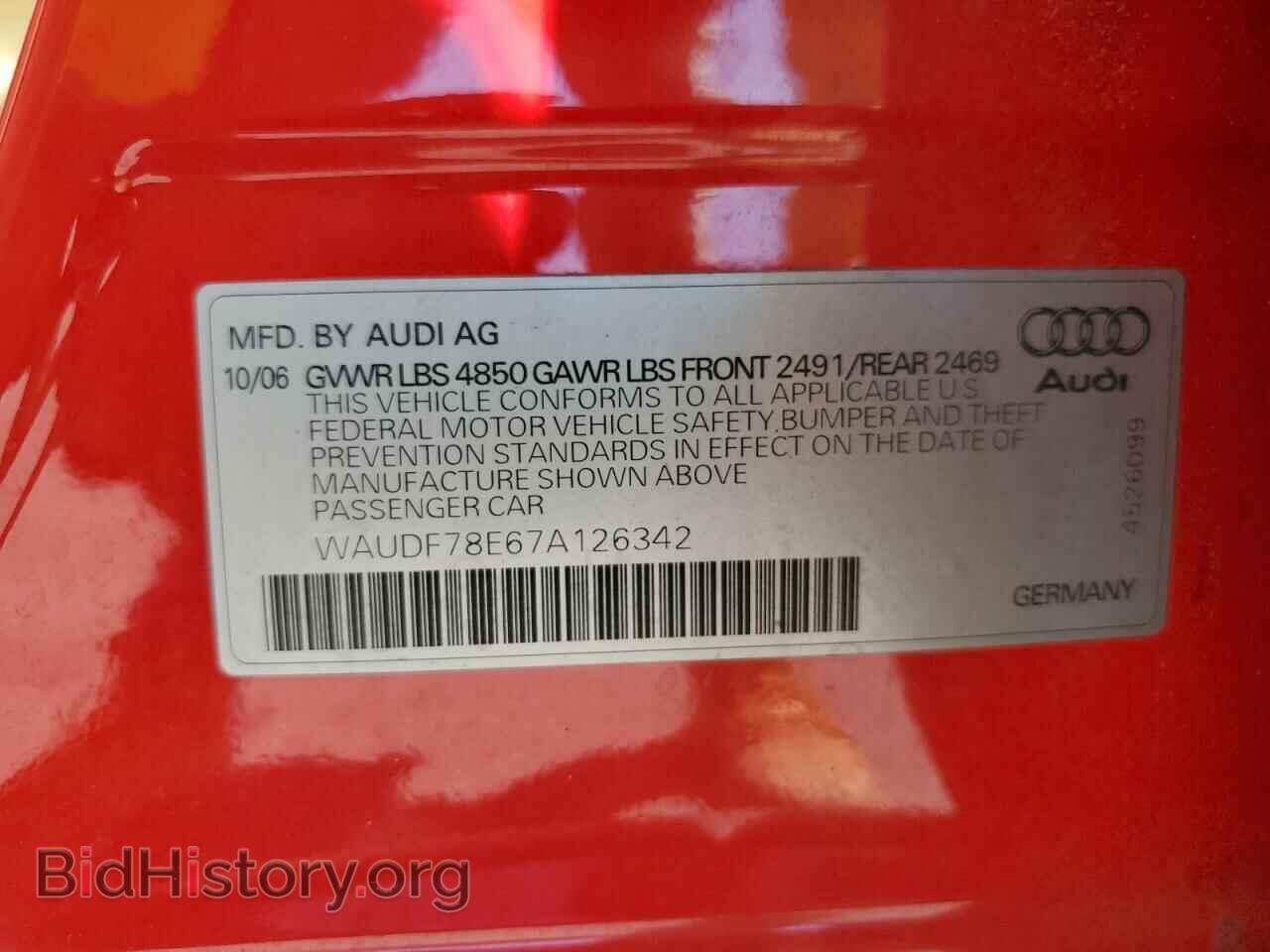 2007 AUDI A4 - VIN: WAUDF78E67A126342 - Фото 10