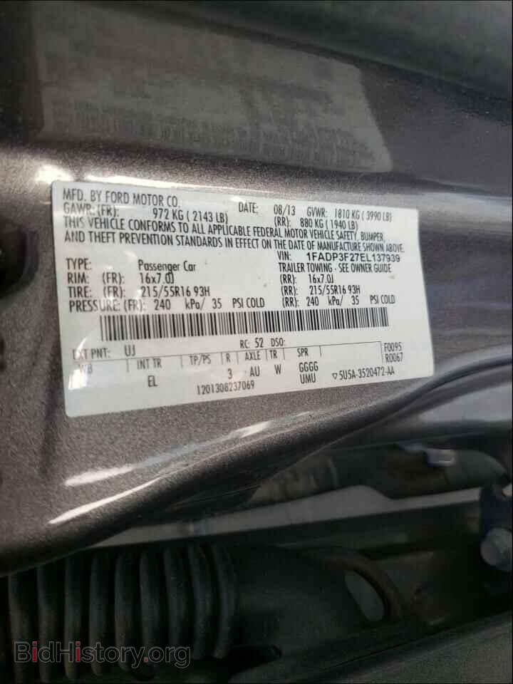 2014 FORD FOCUS - VIN: 1FADP3F27EL137939 - Фото 10