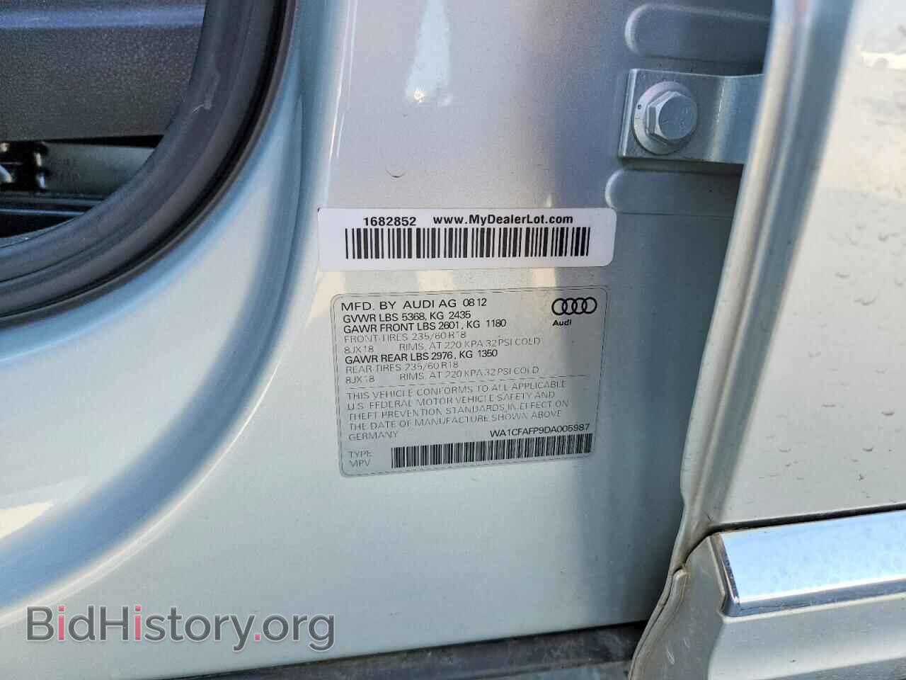 2013 AUDI Q5 - VIN: WA1CFAFP9DA005987 - Фото 13