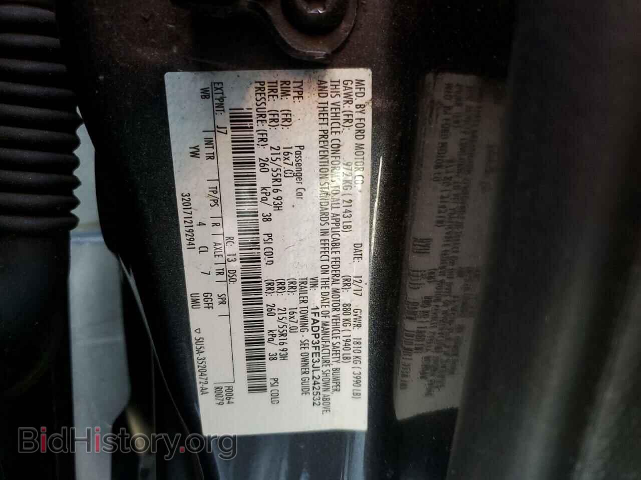 2018 FORD FOCUS - VIN: 1FADP3FE3JL242532 - Photo 12