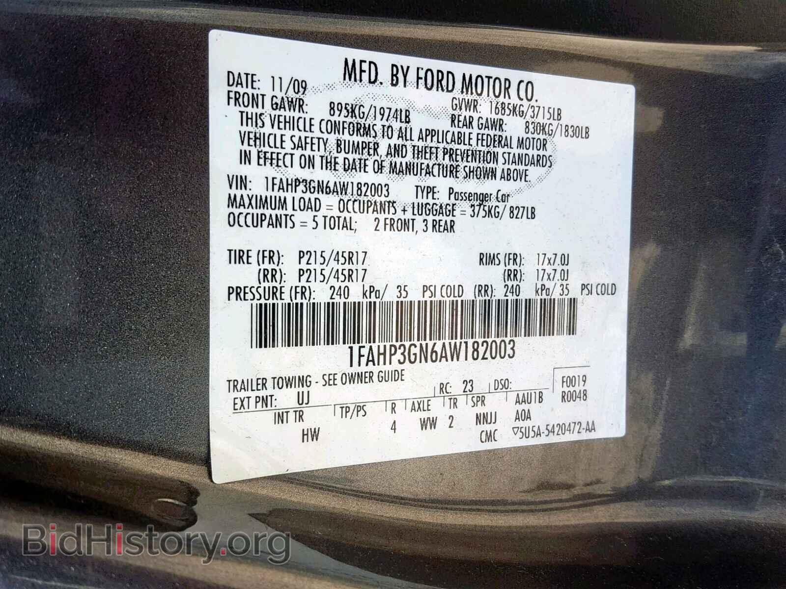 2010 FORD FOCUS - VIN: 1FAHP3GN6AW182003 - Фото 10