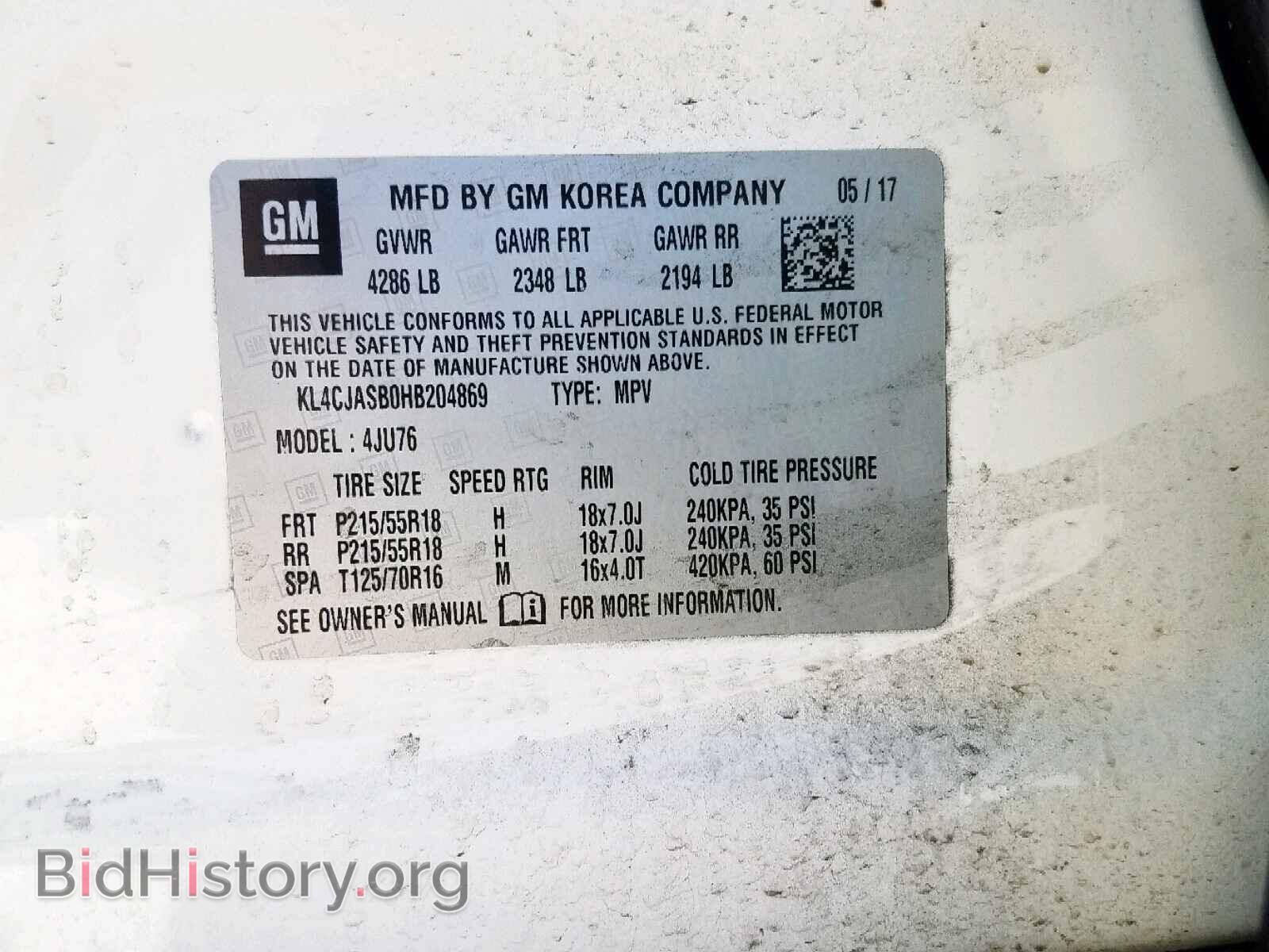 2017 BUICK ENCORE PRE - VIN: KL4CJASB0HB204869 - Photo 10
