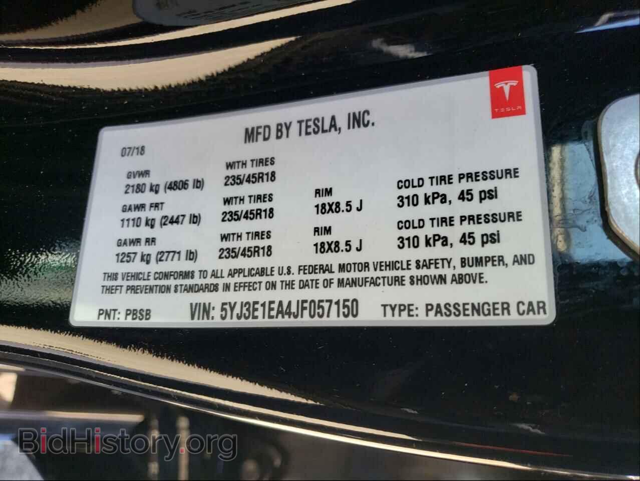 2018 TESLA MODEL 3 - VIN: 5YJ3E1EA4JF057150 - Photo 10