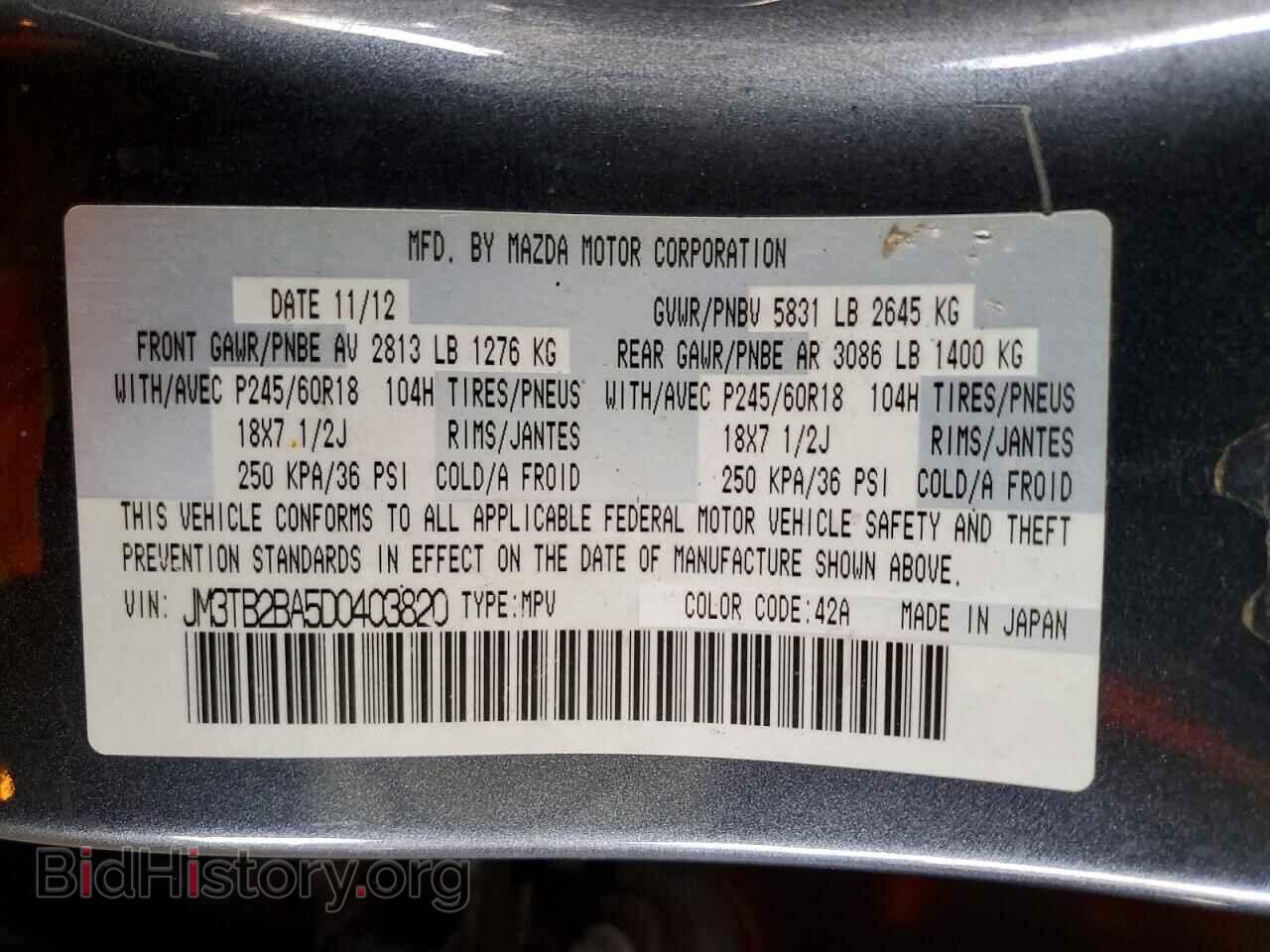 2013 MAZDA CX-9 - VIN: JM3TB2BA5D0403820 - Фото 13