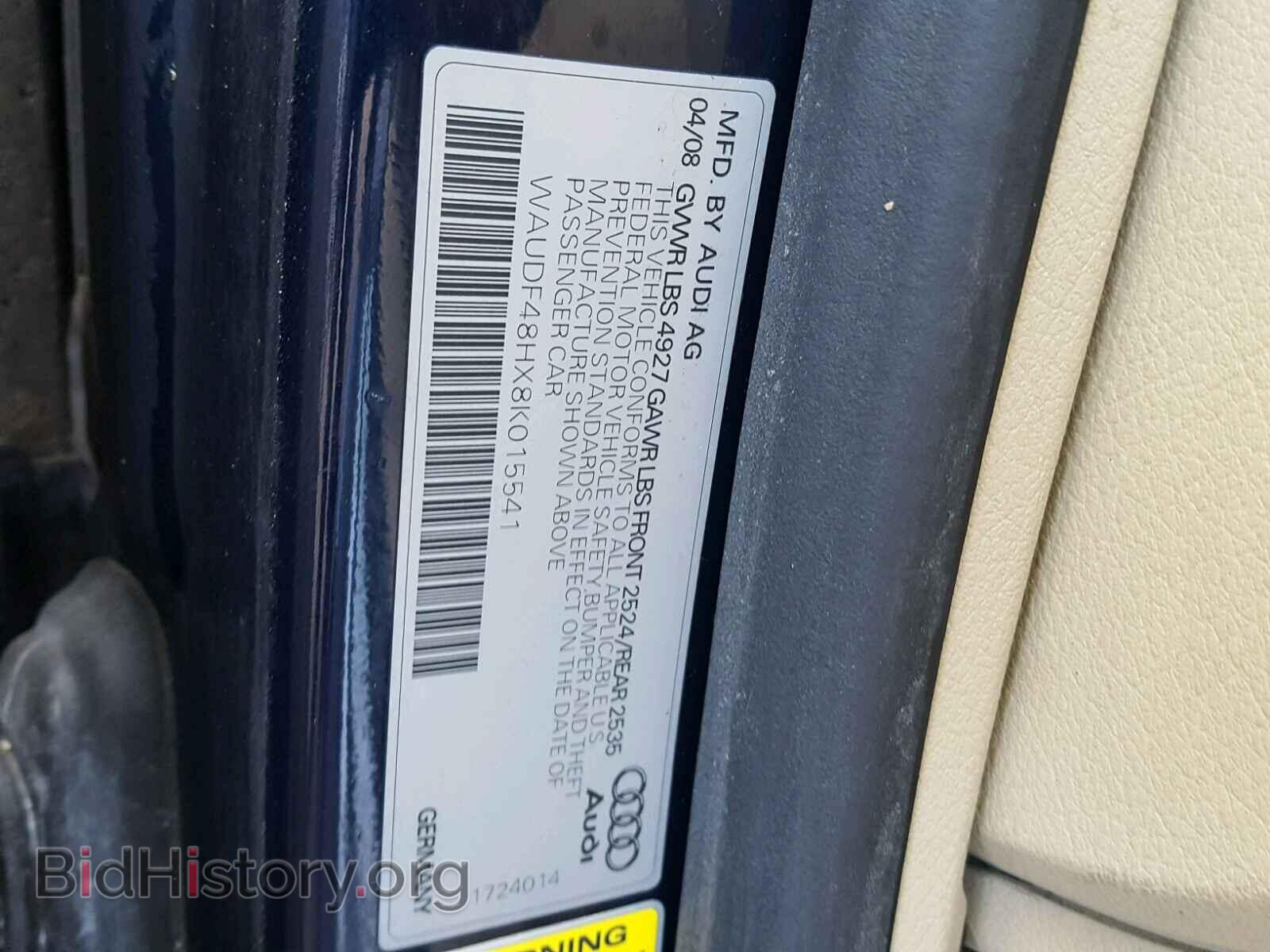 2008 AUDI A4 - VIN: WAUDF48HX8K015541 - Фото 10
