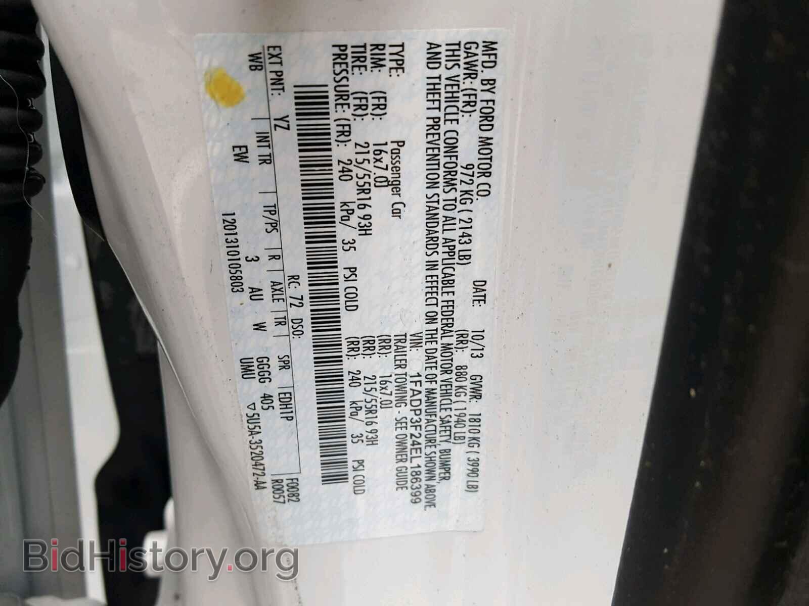 2014 FORD FOCUS SE - VIN: 1FADP3F24EL186399 - Фото 10