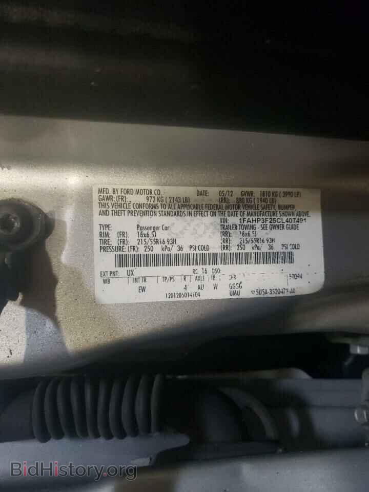 2012 FORD FOCUS - VIN: 1FAHP3F25CL407491 - Фото 10