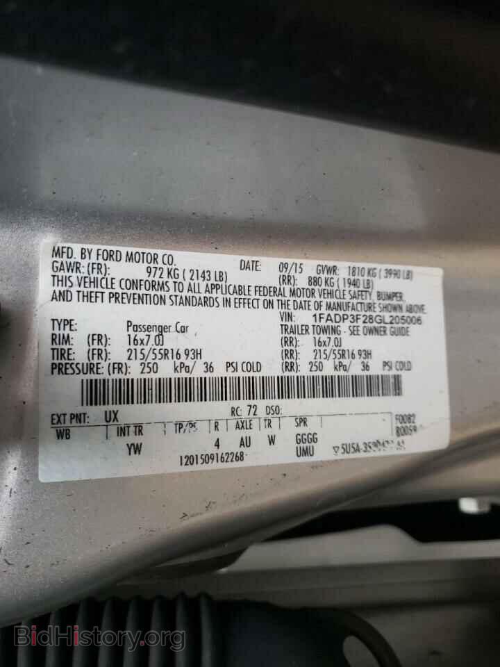2016 FORD FOCUS - VIN: 1FADP3F28GL205006 - Photo 10