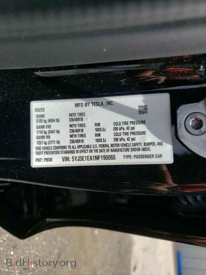2022 TESLA MODEL 3 - VIN: 5YJ3E1EA1NF190065 - Photo 10