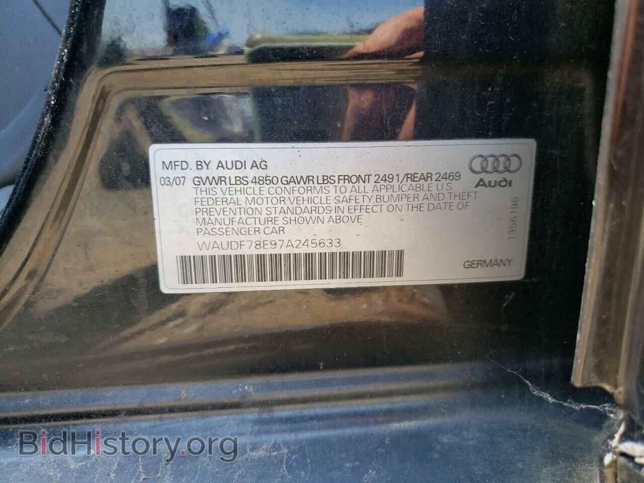 2007 AUDI A4 - VIN: WAUDF78E97A245633 - Фото 10