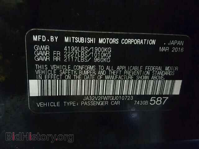 2016 MITSUBISHI LANCER - VIN: JA32V2FW7GU010723 - Фото 10
