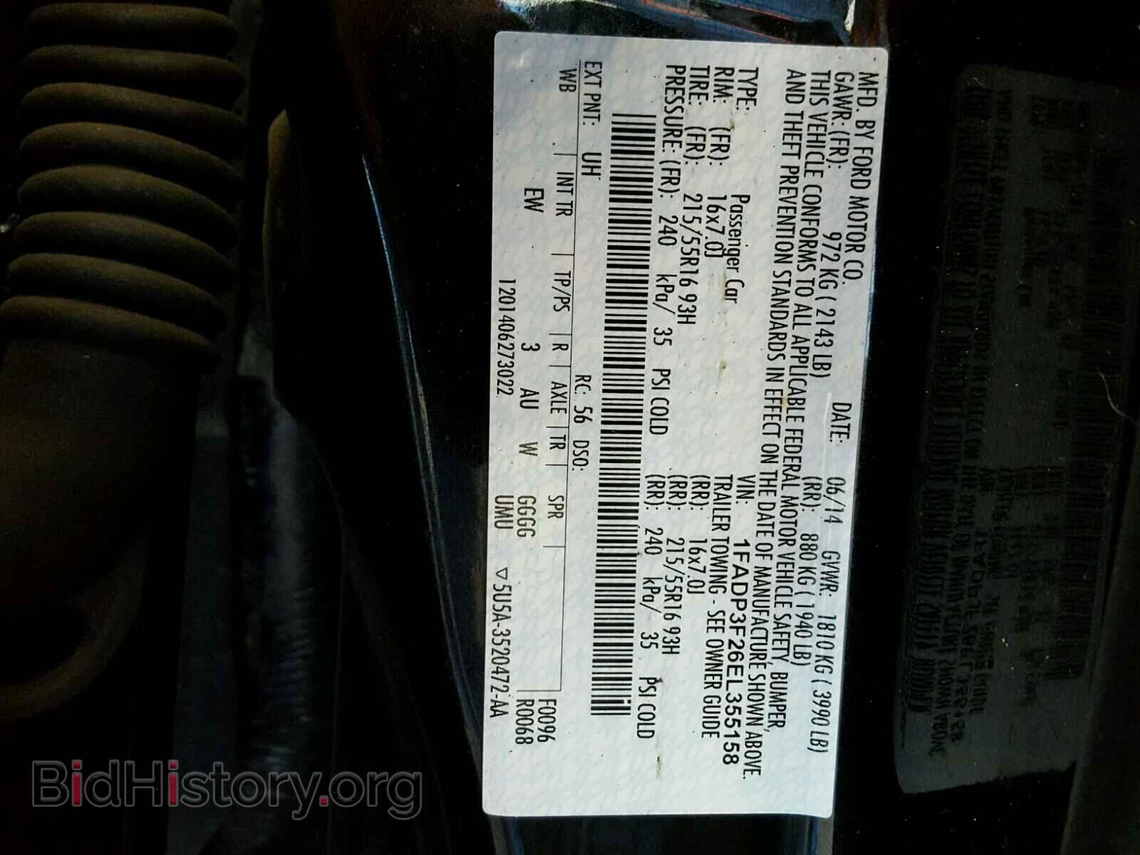 2014 FORD FOCUS - VIN: 1FADP3F26EL355158 - Фото 10