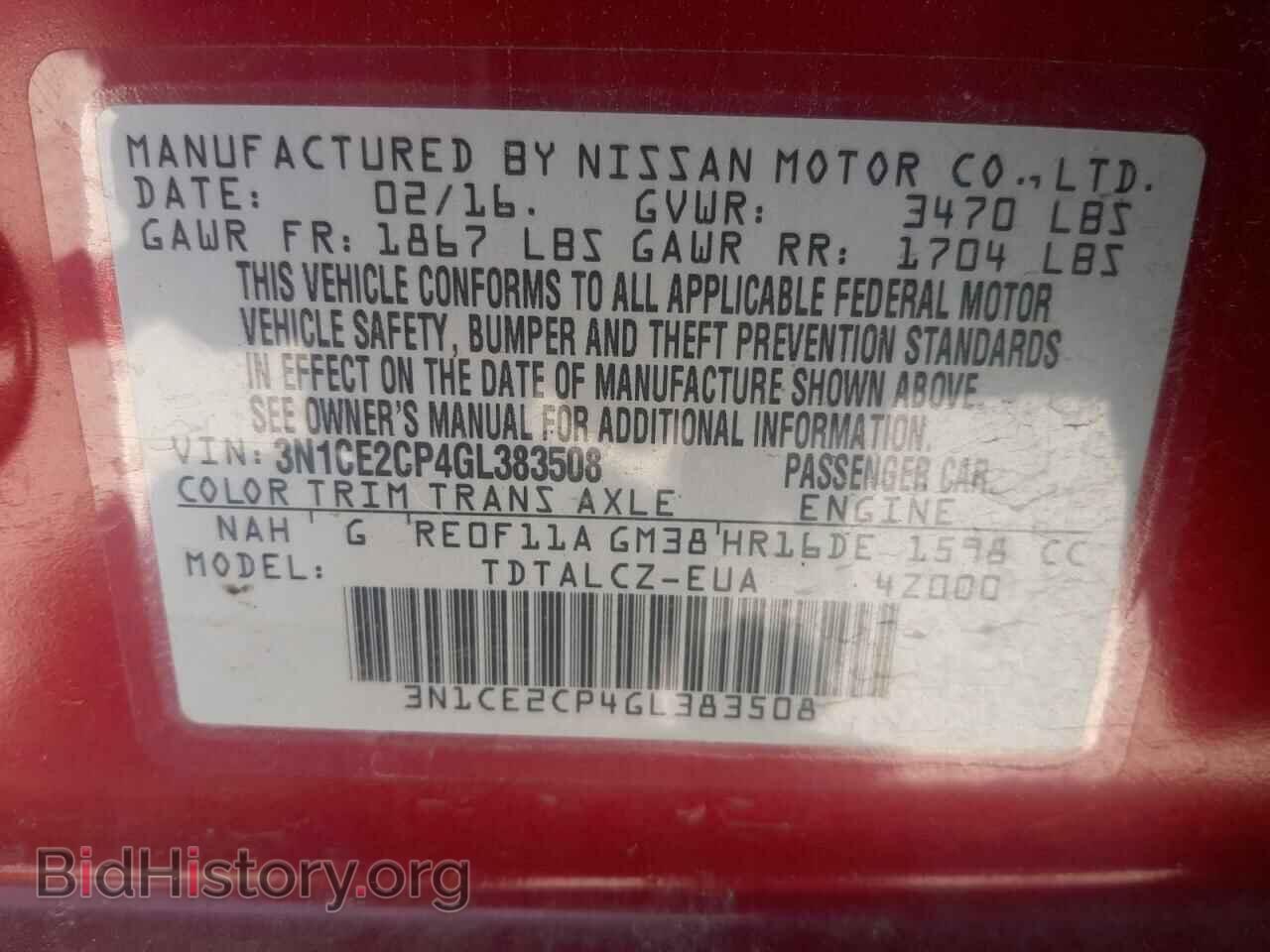 2016 NISSAN VERSA - VIN: 3N1CE2CP4GL383508 - Photo 10