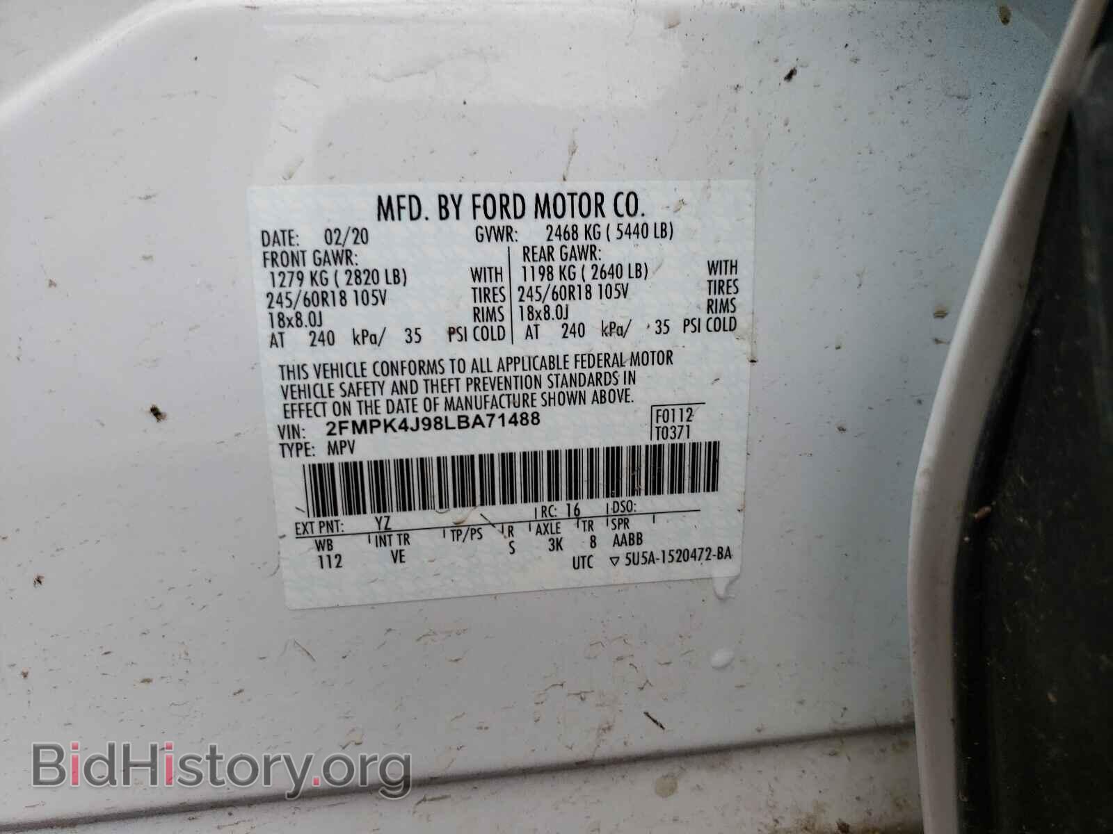 2020 FORD EDGE - VIN: 2FMPK4J98LBA71488 - Photo 10