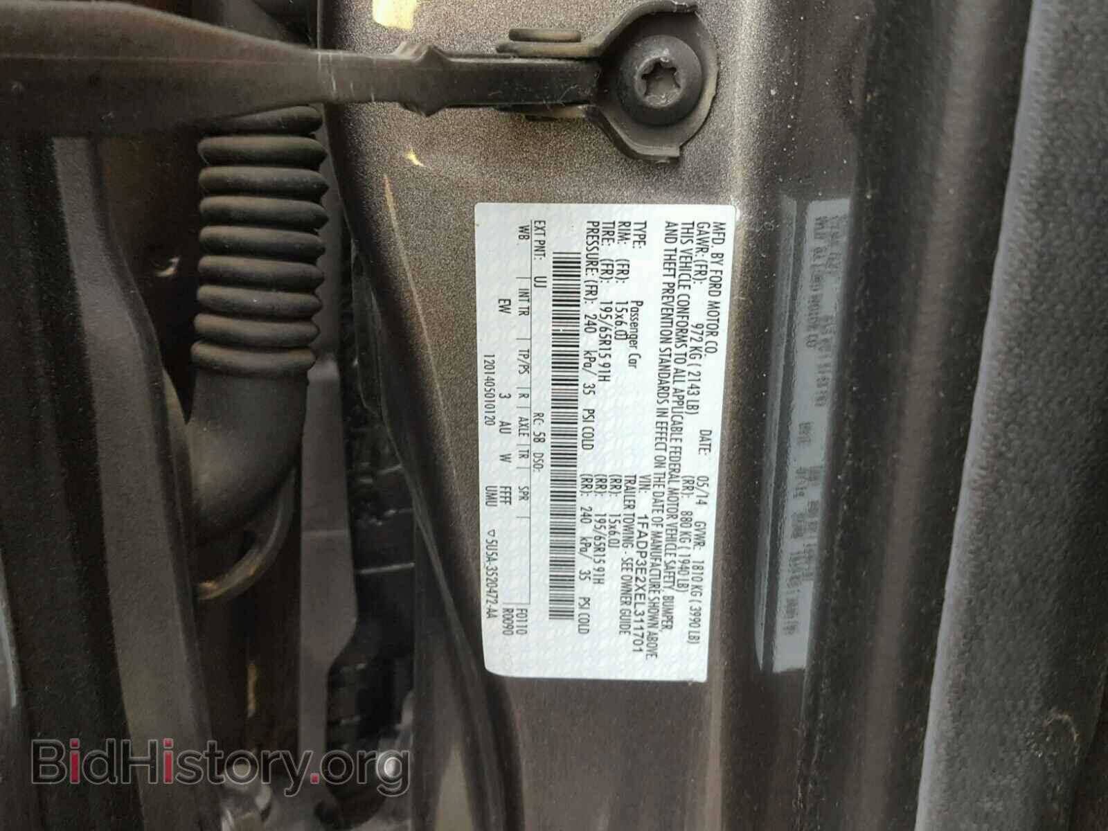2014 FORD FOCUS - VIN: 1FADP3E2XEL311701 - Фото 10