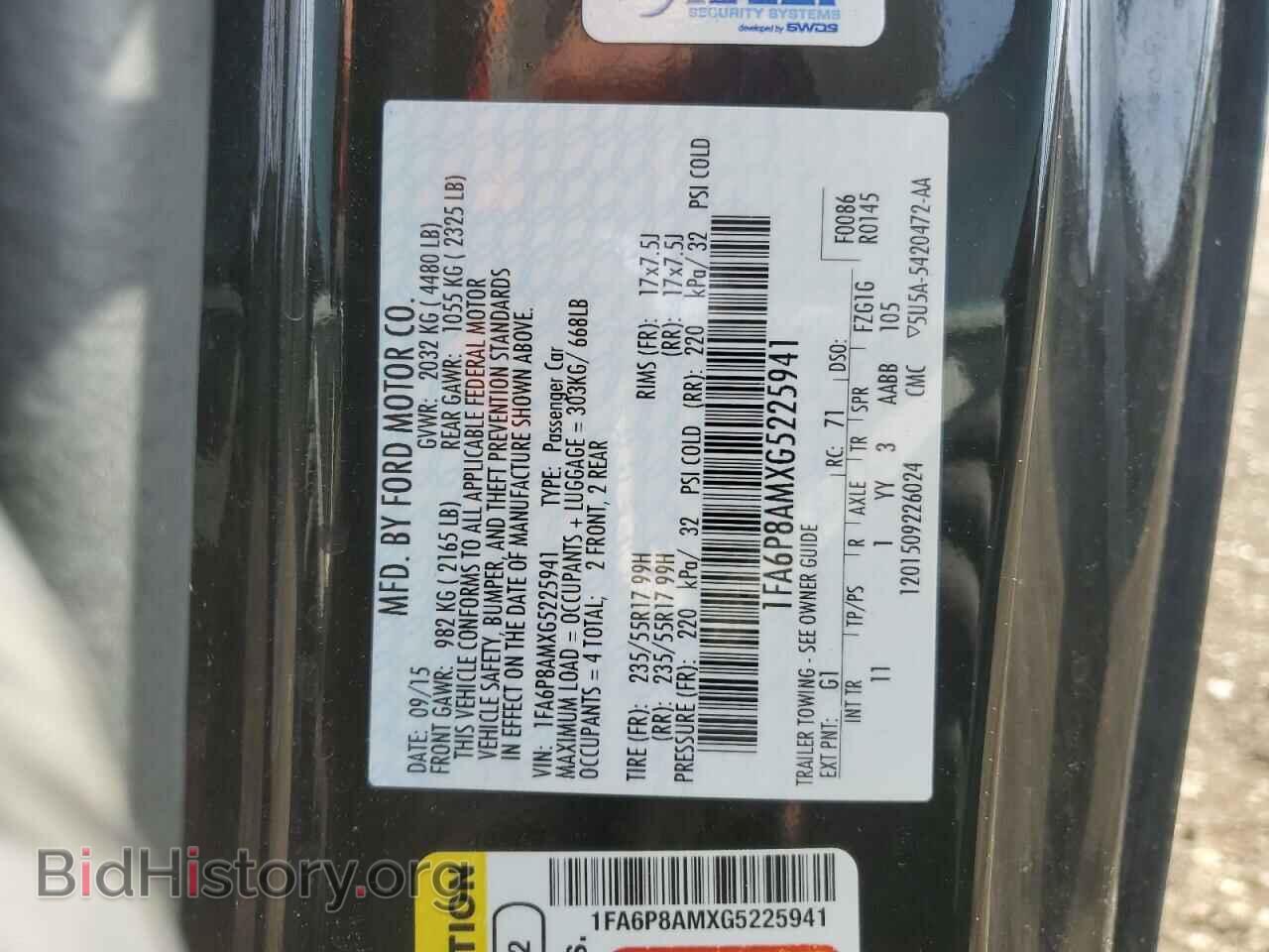 2016 FORD ALL Models - VIN: 1FA6P8AMXG5225941 - Фото 12