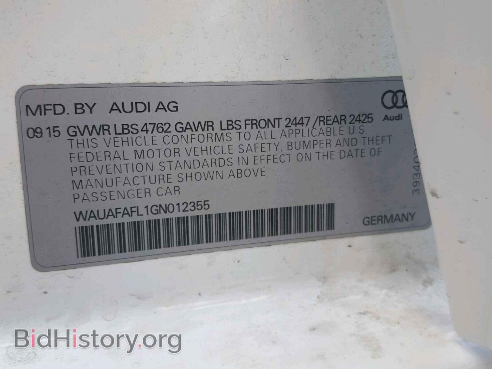 2016 AUDI A4 - VIN: WAUAFAFL1GN012355 - Фото 10