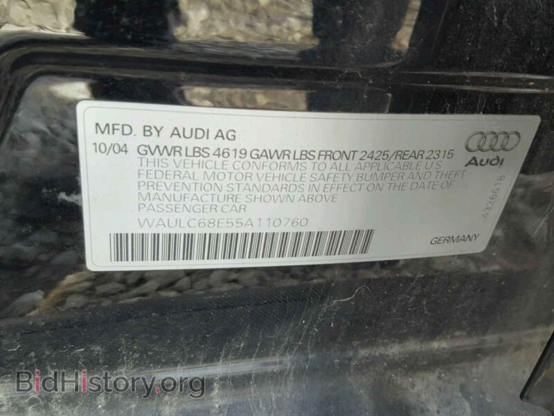 2005 Audi A4 (VIN WAULC68E55A110760) — фото 10 из 10