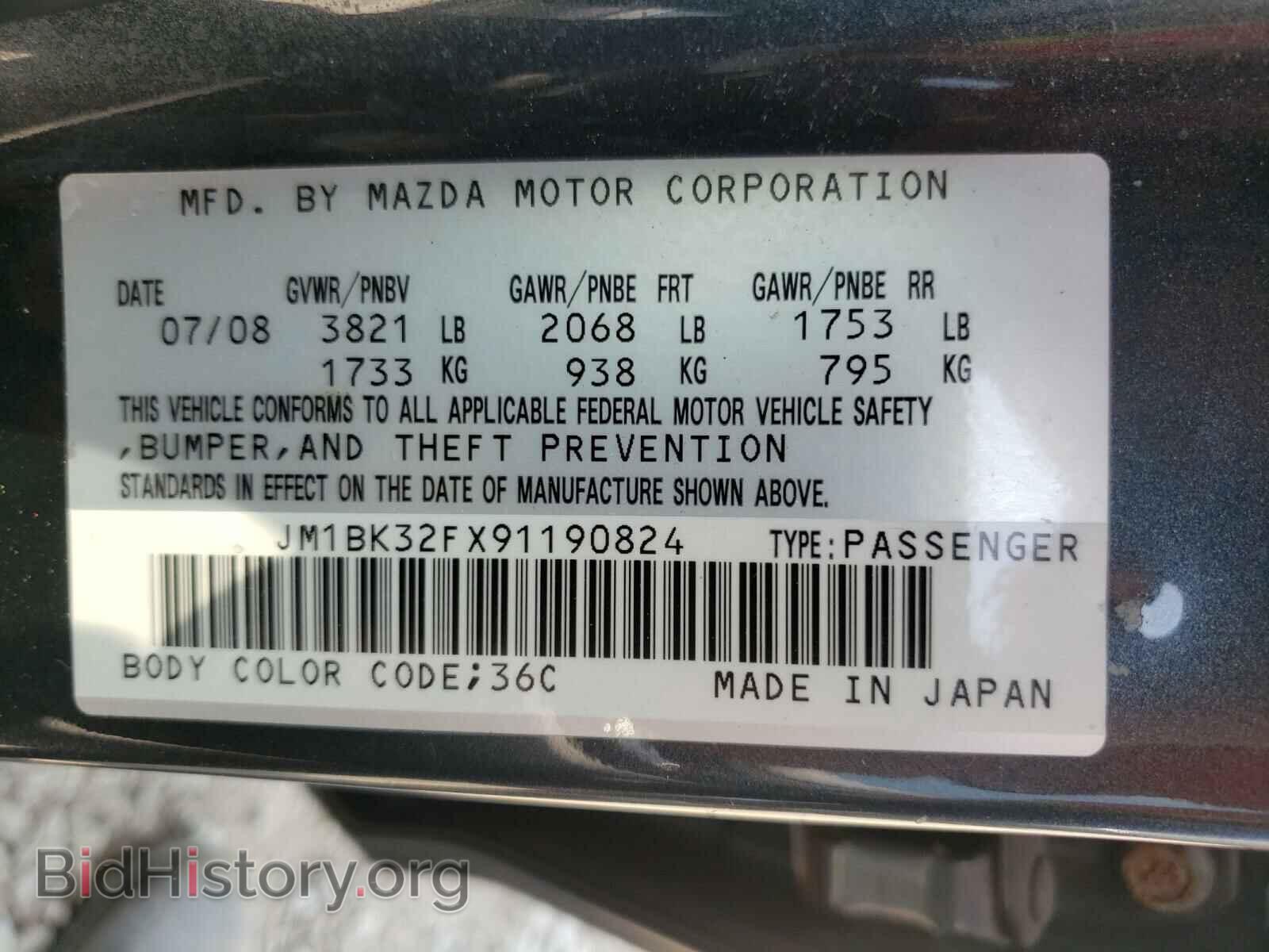 2009 MAZDA 3 - VIN: JM1BK32FX91190824 - Фото 10