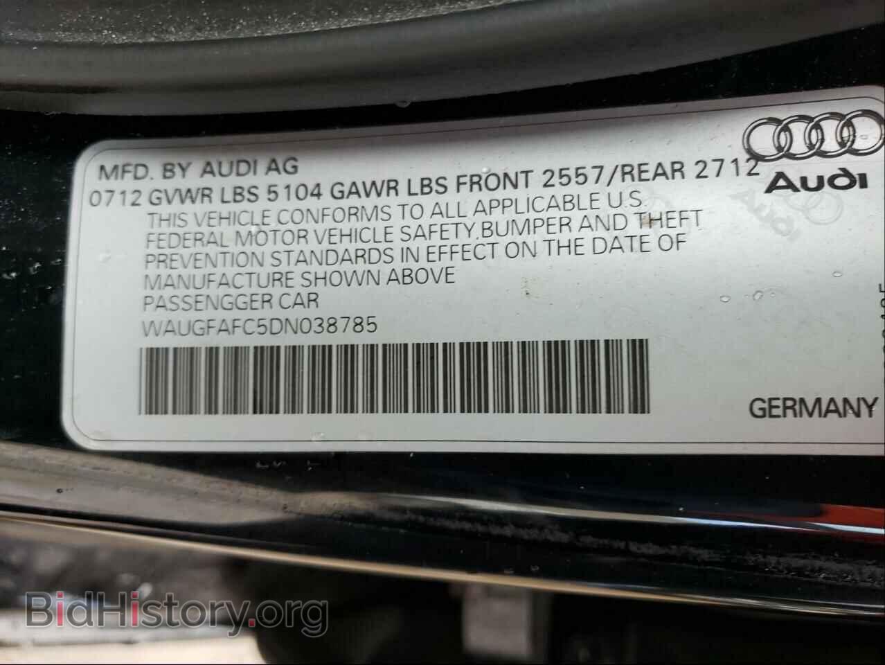 2013 AUDI A6 - VIN: WAUGFAFC5DN038785 - Фото 10