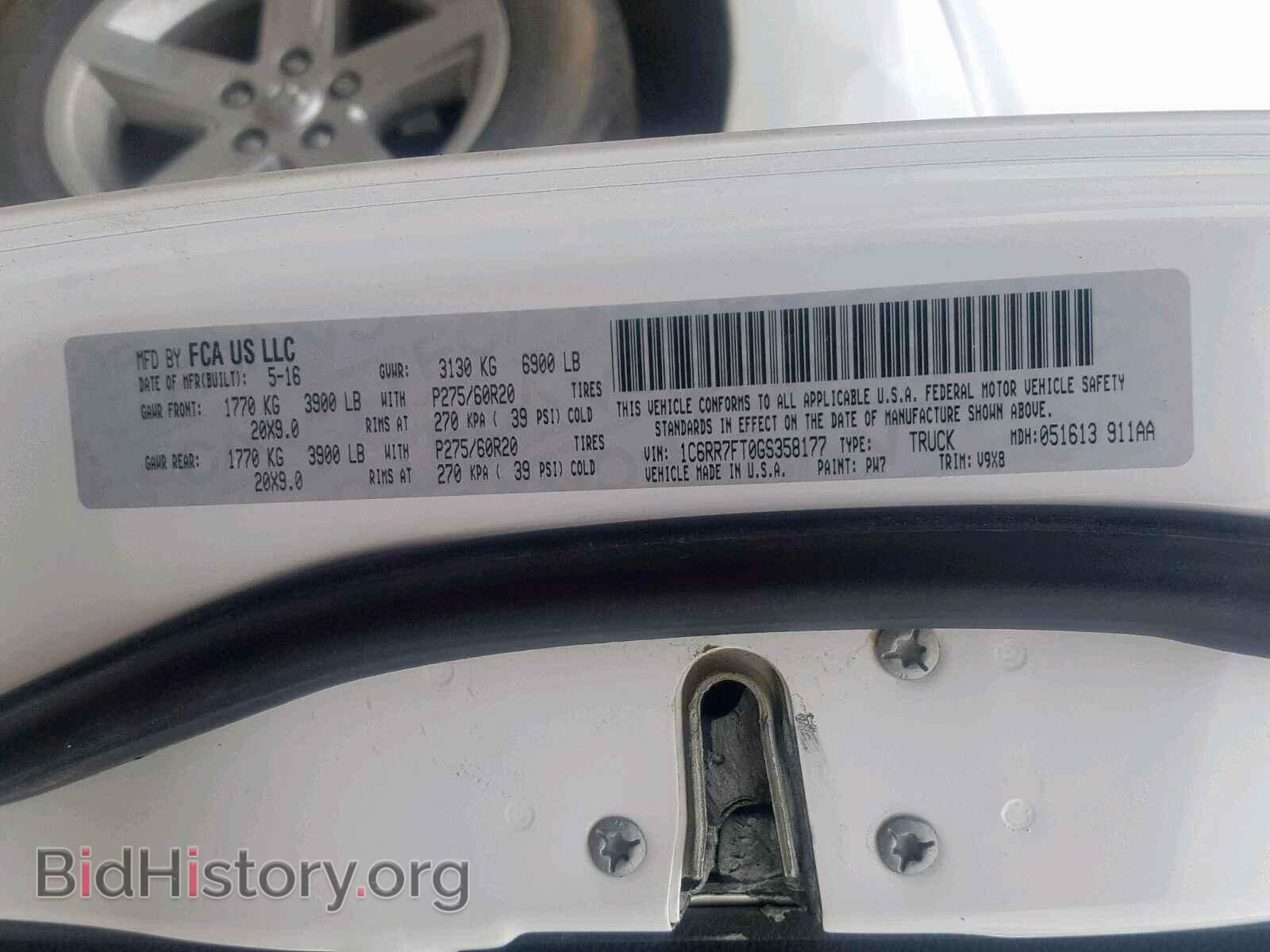 2016 RAM 1500 ST - VIN: 1C6RR7FT0GS358177 - Фото 10