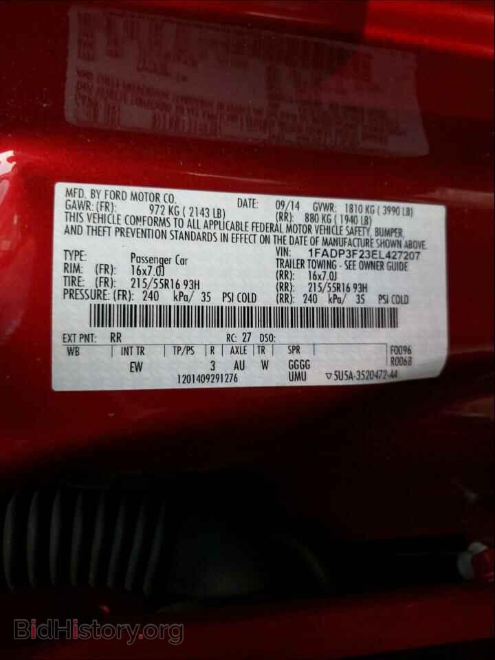 2014 FORD FOCUS - VIN: 1FADP3F23EL427207 - Фото 10