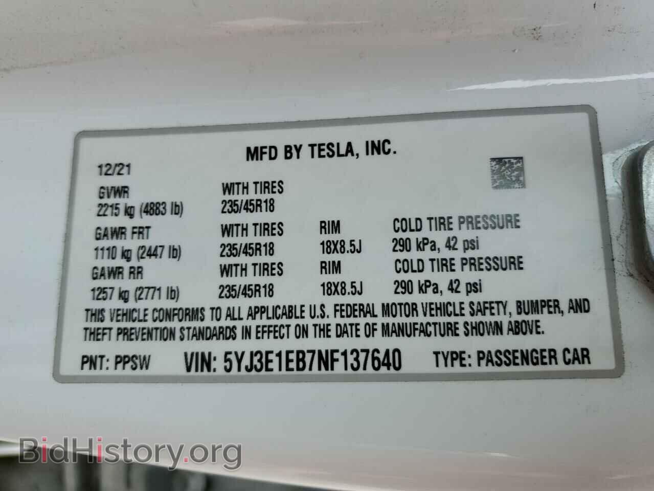 2022 TESLA MODEL 3 - VIN: 5YJ3E1EB7NF137640 - Photo 13