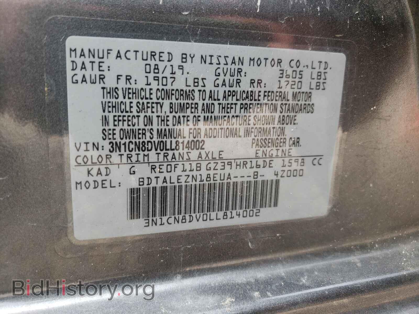 2020 NISSAN VERSA - VIN: 3N1CN8DV0LL814002 - Фото 10