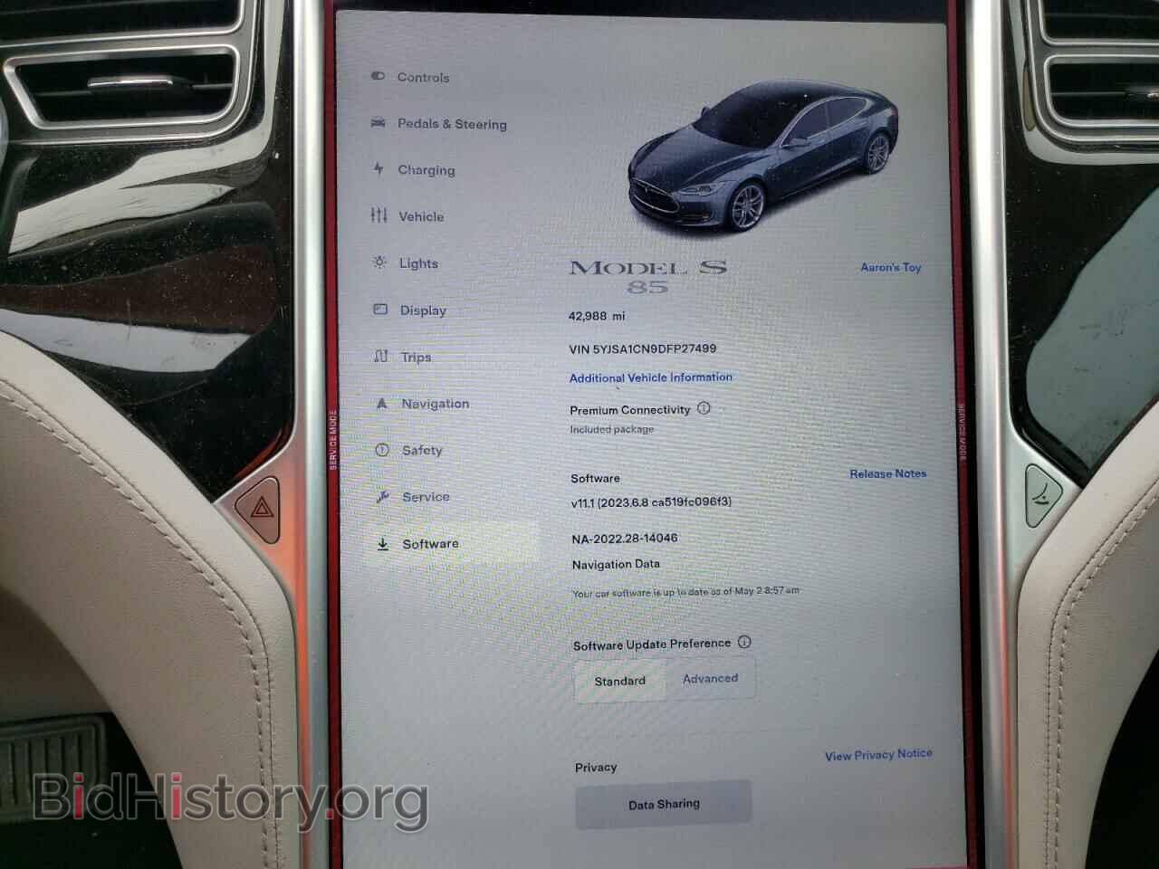 2013 TESLA MODEL S - VIN: 5YJSA1CN9DFP27499 - Photo 9