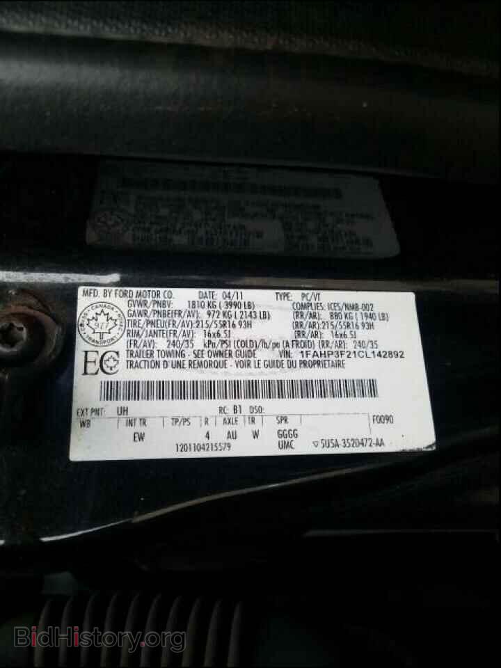 Photo 1FAHP3F21CL142892 - FORD FOCUS 2012