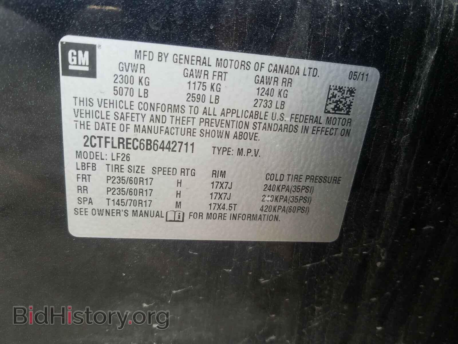 2011 GMC TERRAIN - VIN: 2CTFLREC6B6442711 - Фото 10