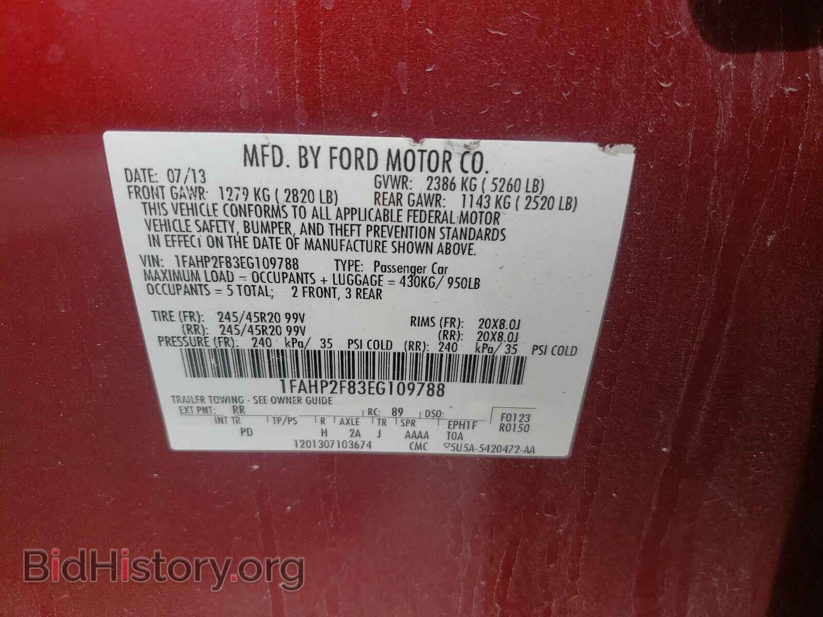 2014 FORD TAURUS - VIN: 1FAHP2F83EG109788 - Photo 10