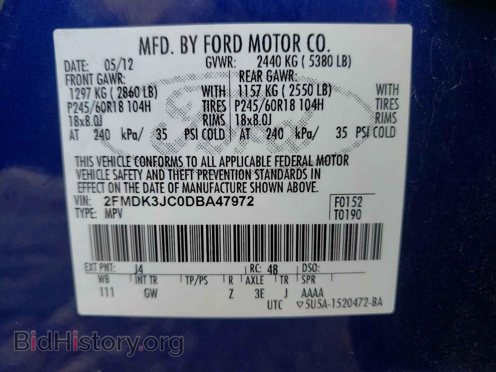 2013 FORD EDGE - VIN: 2FMDK3JC0DBA47972 - Photo 10