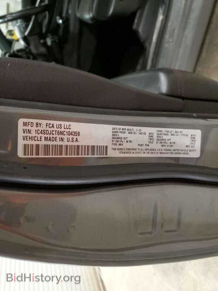 2022 DODGE DURANGO - VIN: 1C4SDJCT6NC104359 - Фото 13