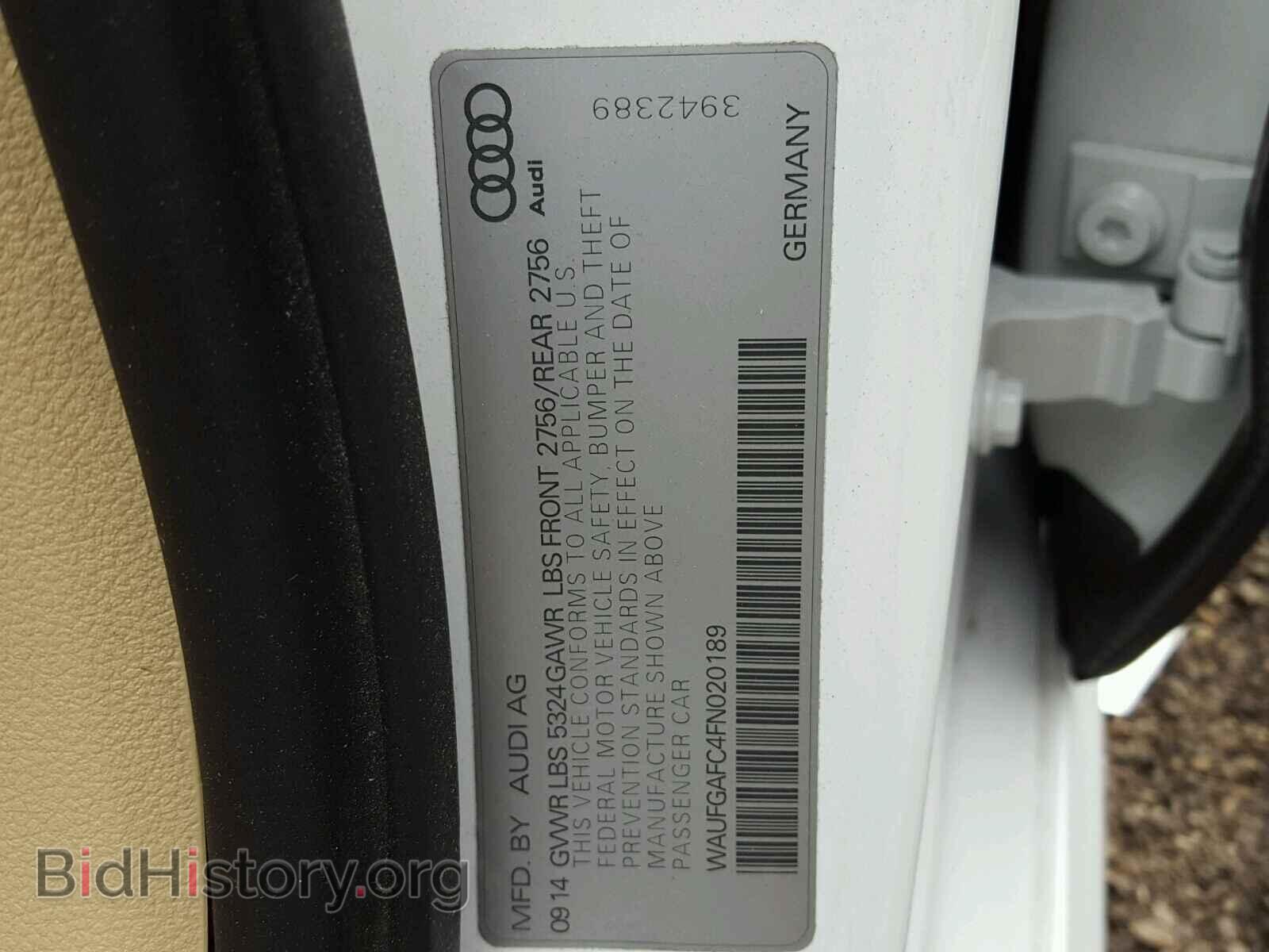 2015 AUDI A6 - VIN: WAUFGAFC4FN020189 - Фото 10